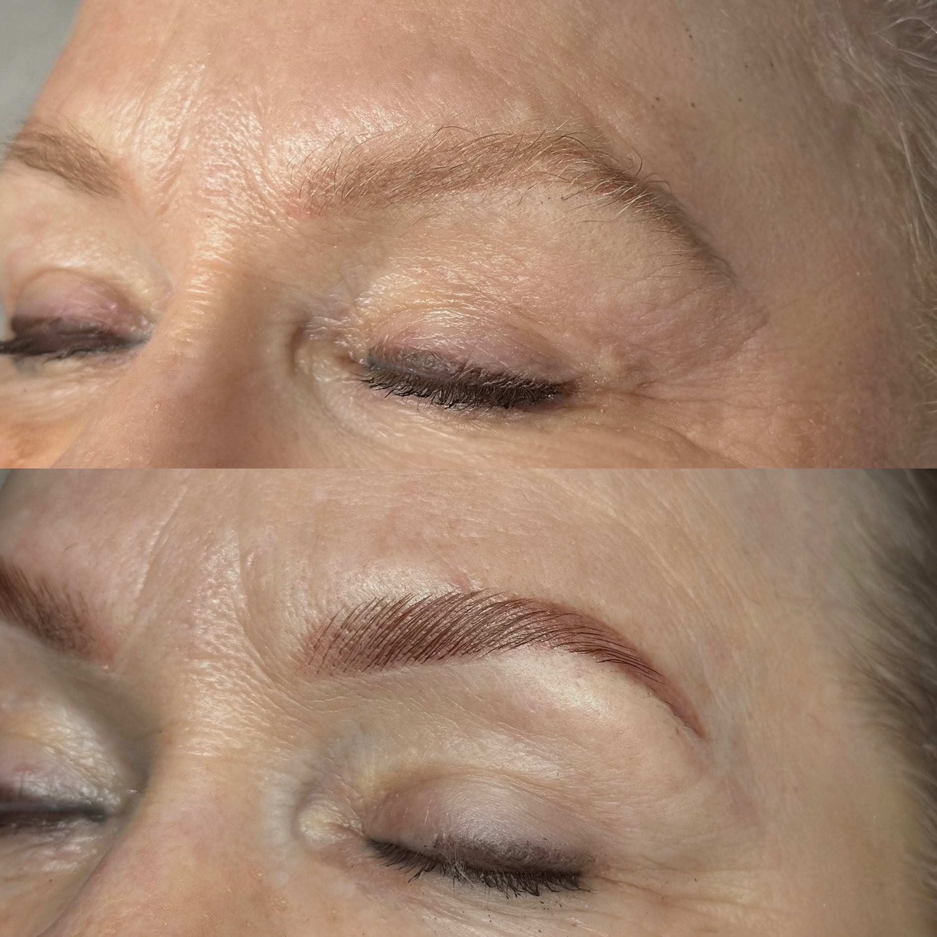 Brow lamination result with a smooth lifted shape
