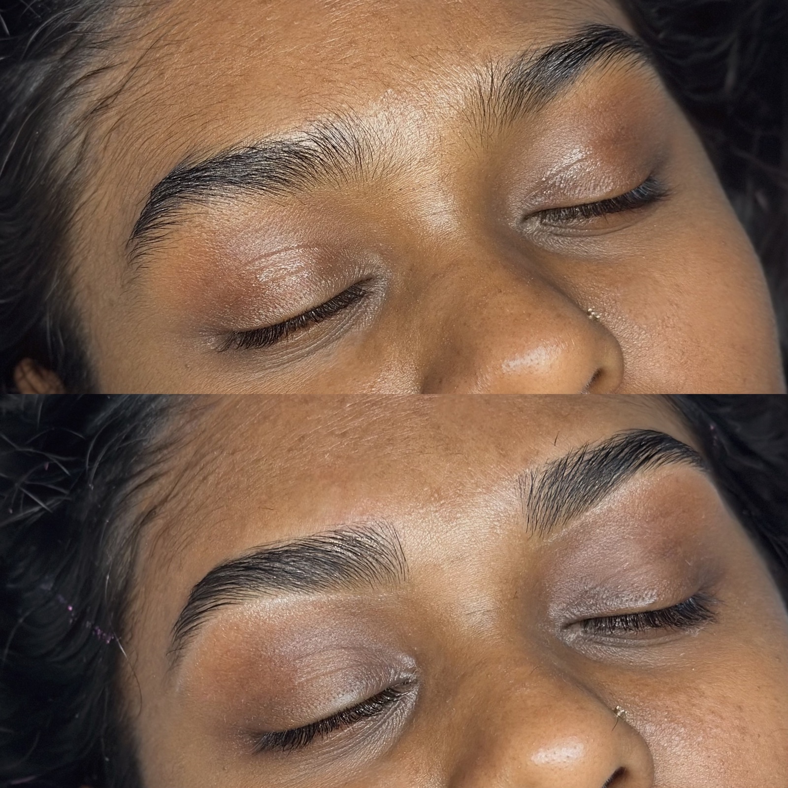 Second before-and-after eyebrow threading result