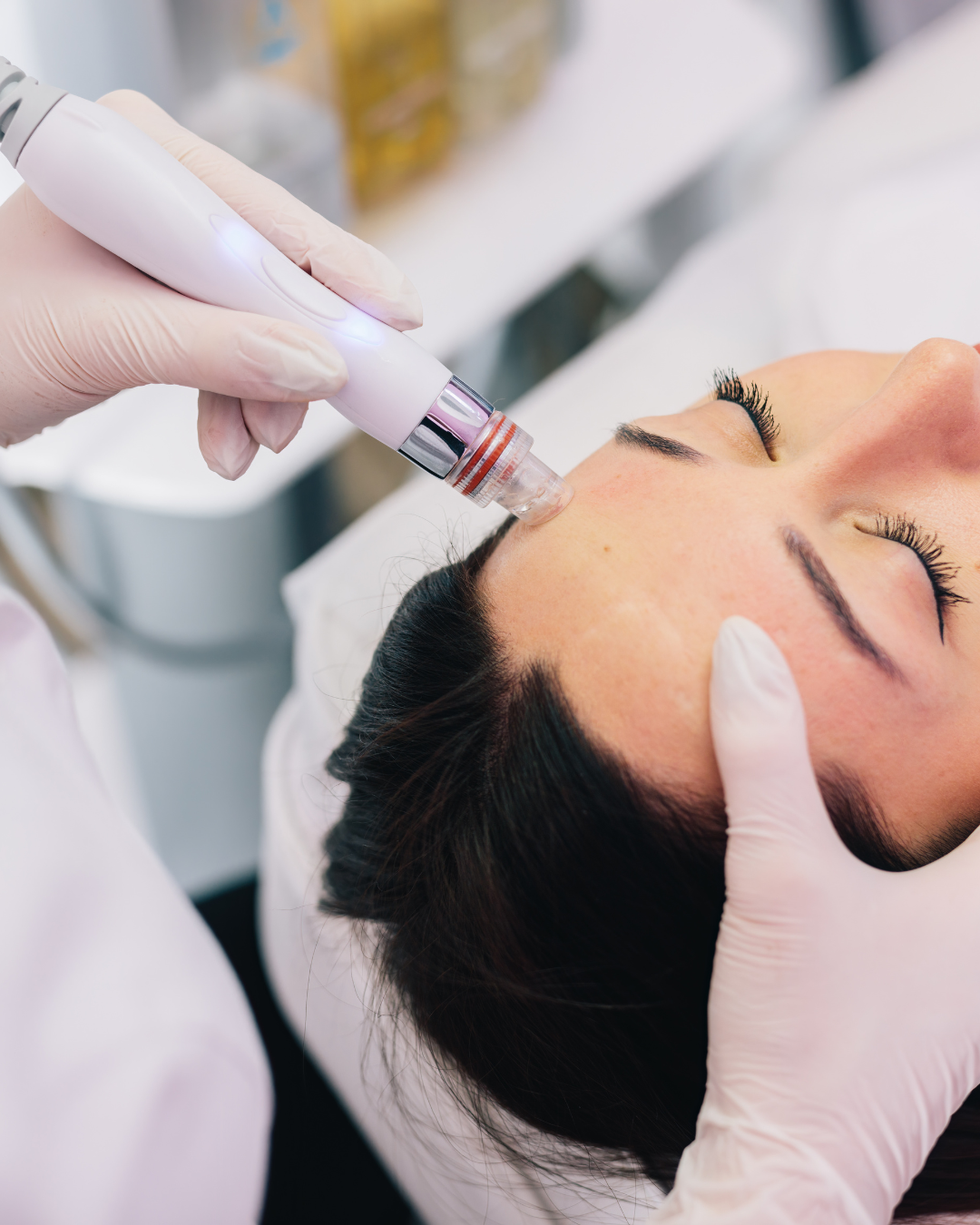 HydraGlow facial treatment with a professional hydrating skincare device